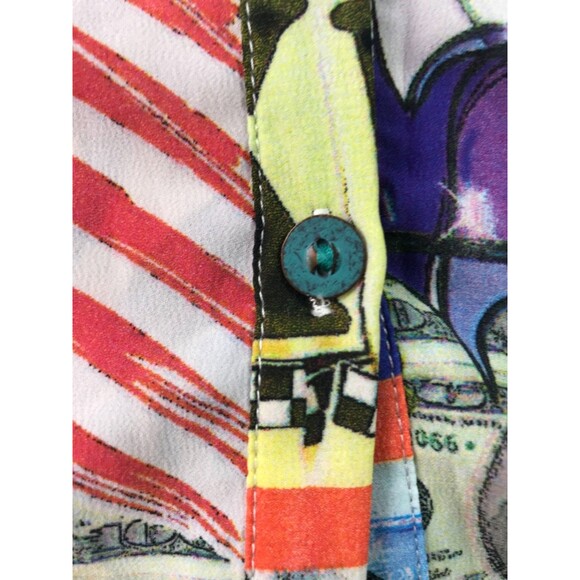 Aratta Silent Journey NYC Taxi Freedom GRAFFITI ART Anthropologie Button Up Top - Picture 7 of 16